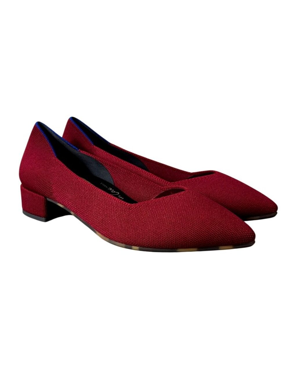 Rothy's The High Point Autumn Red Knit Block Heel Pumps Women's 10 NWOB